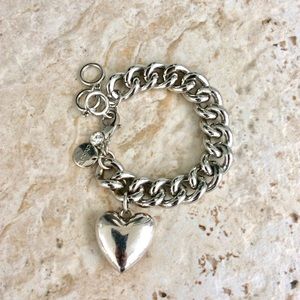 Chico’s Chunky ❤️ Heart 🌟Silver Bracelet